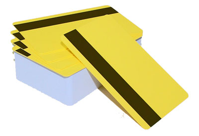 Пластиковые карты желтые с магнитной полосой LowCo