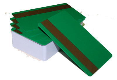 Пластиковые карты зеленые с магнитной полосой LowCo