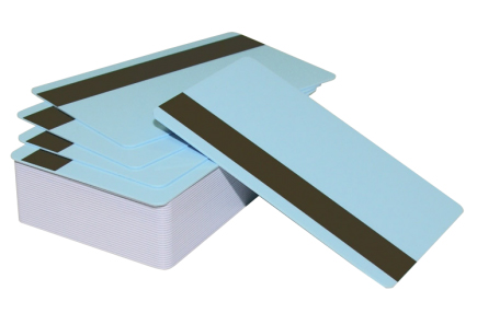 Пластиковые карты голубые с магнитной полосой LowCo