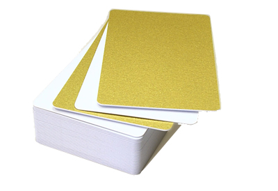 Пластиковые карты золотые (S4104) глянцевые, оборот белый глянцевый