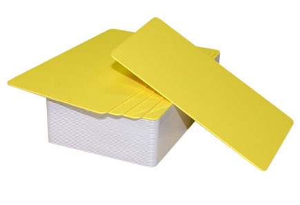 Пластиковые карты жёлтые тонкие 